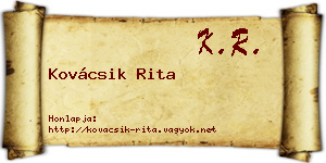 Kovácsik Rita névjegykártya