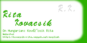 rita kovacsik business card